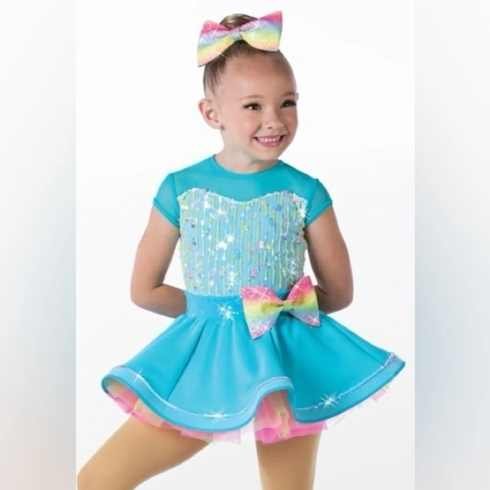 Weissman | I Am Somebody Linear Raindrop Sequin Dance Costume, Size LC